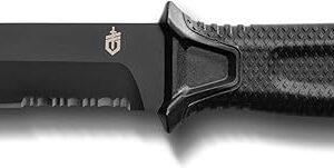 NEW GERBER STRONGARM Fixed Blade Serrated Knife - Black GR5306