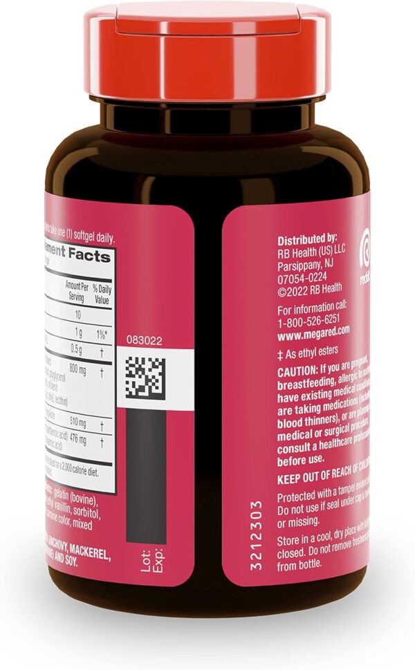 MegaRed 6X Advanced Absorption Omega 3 Fish Oil Supp. 500mg 80 Softgels - Image 20