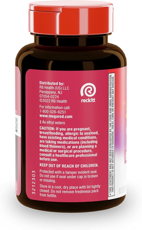 MegaRed 6X Advanced Absorption Omega 3 Fish Oil Supp. 500mg 80 Softgels - Image 21