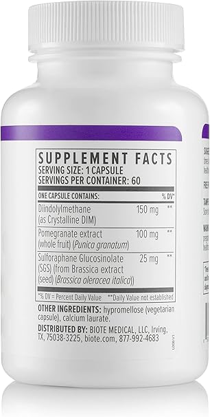bioTE Nutraceuticals - DIM SGS + - Hormone + Detox (60 Capsules) - Image 4