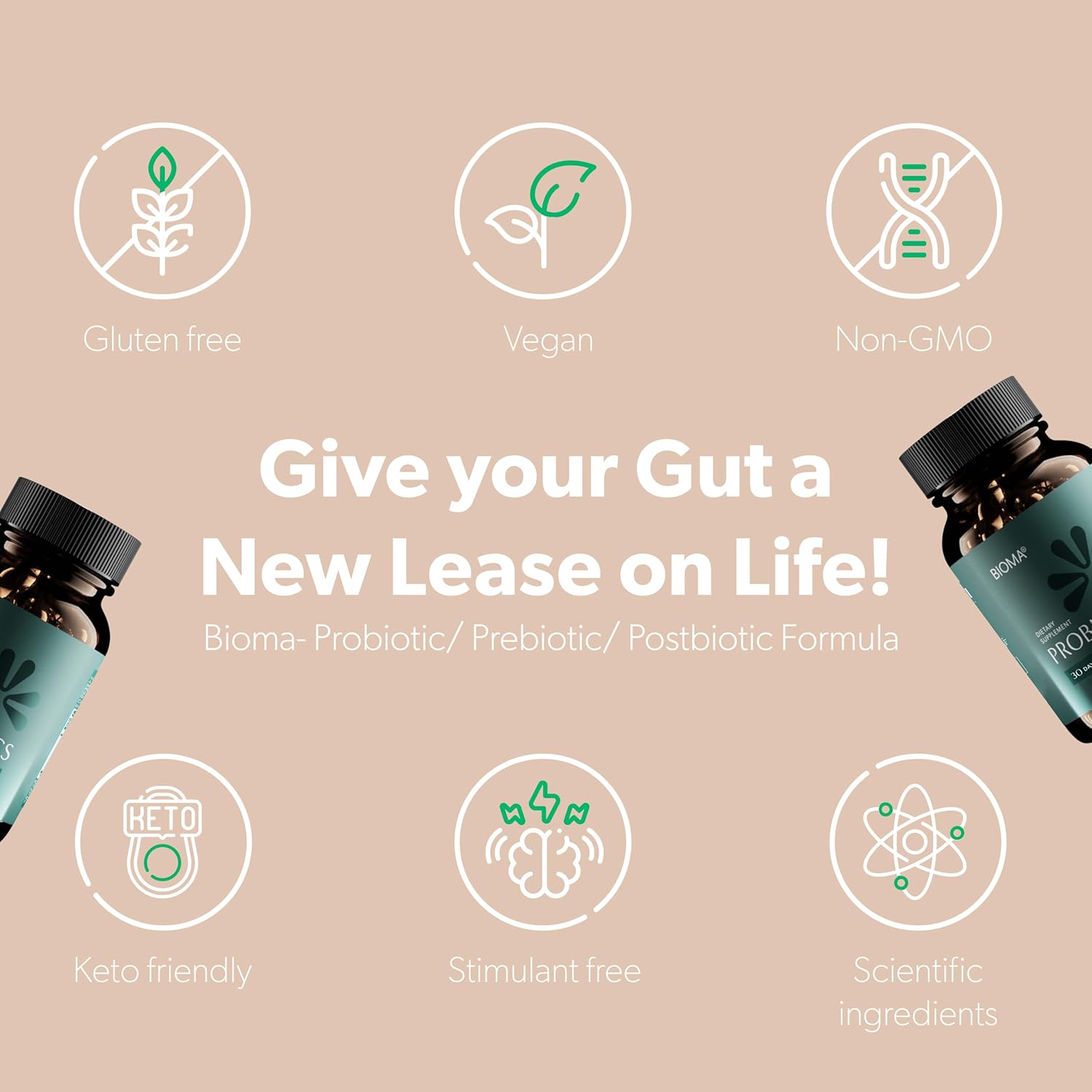 Bioma Probiotics for Digestive Health 3 In 1 Gut Health Probiotic 60 Caps - Image 7