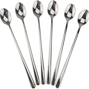 Long Handle Spoon, 9-inch Ice Tea Spoon-18/10 Stainless Steel Iced Teaspoon for Mixing Set of 6