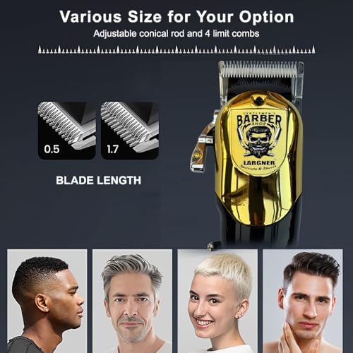 Hair Clippers for Men Professional-Rechargeable 3 Piece Barber Hair Cutting Kit LED Display Men's Grooming Kit - Image 7