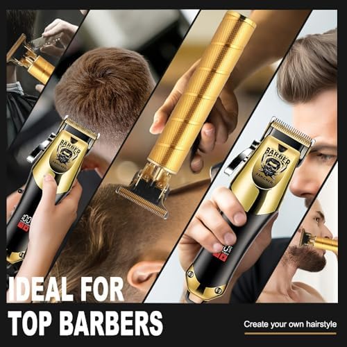 Hair Clippers for Men Professional-Rechargeable 3 Piece Barber Hair Cutting Kit LED Display Men's Grooming Kit - Image 6