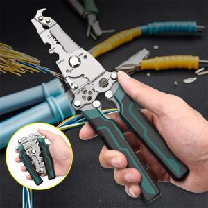 Multi-Functional Foldable Wire Cutting & Stripping Pliers for Electricians High-Hardness Cutting Edges