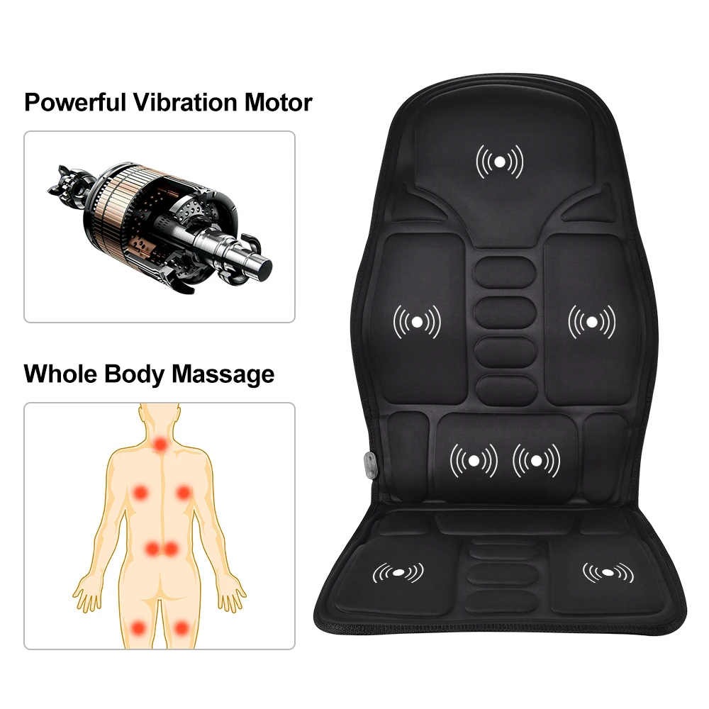 Electric Back Massager Chair Cushion, Infrared Heating Full-Body Vibrator Mat - Image 2