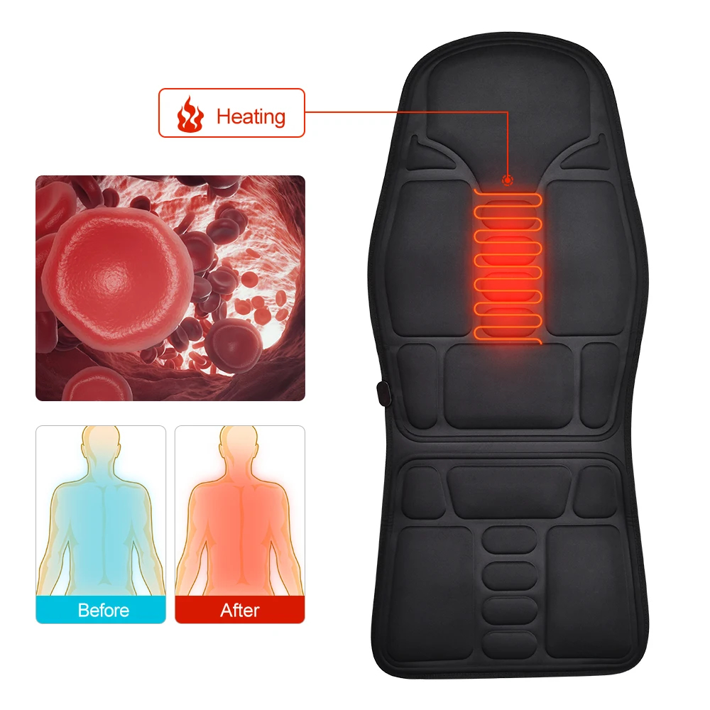Electric Back Massager Chair Cushion, Infrared Heating Full-Body Vibrator Mat - Image 6