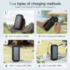 40,000Mah Solar Power Bank w/ Hand Crank & 4 Cables,Dual Usb/Type-C Fast Chargin - Image 3