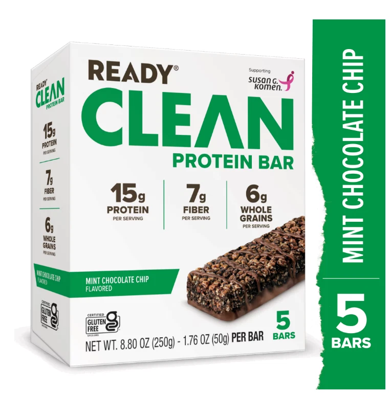 Ready® Protein Bar, Mint Chocolate Chip 5 Count Bars