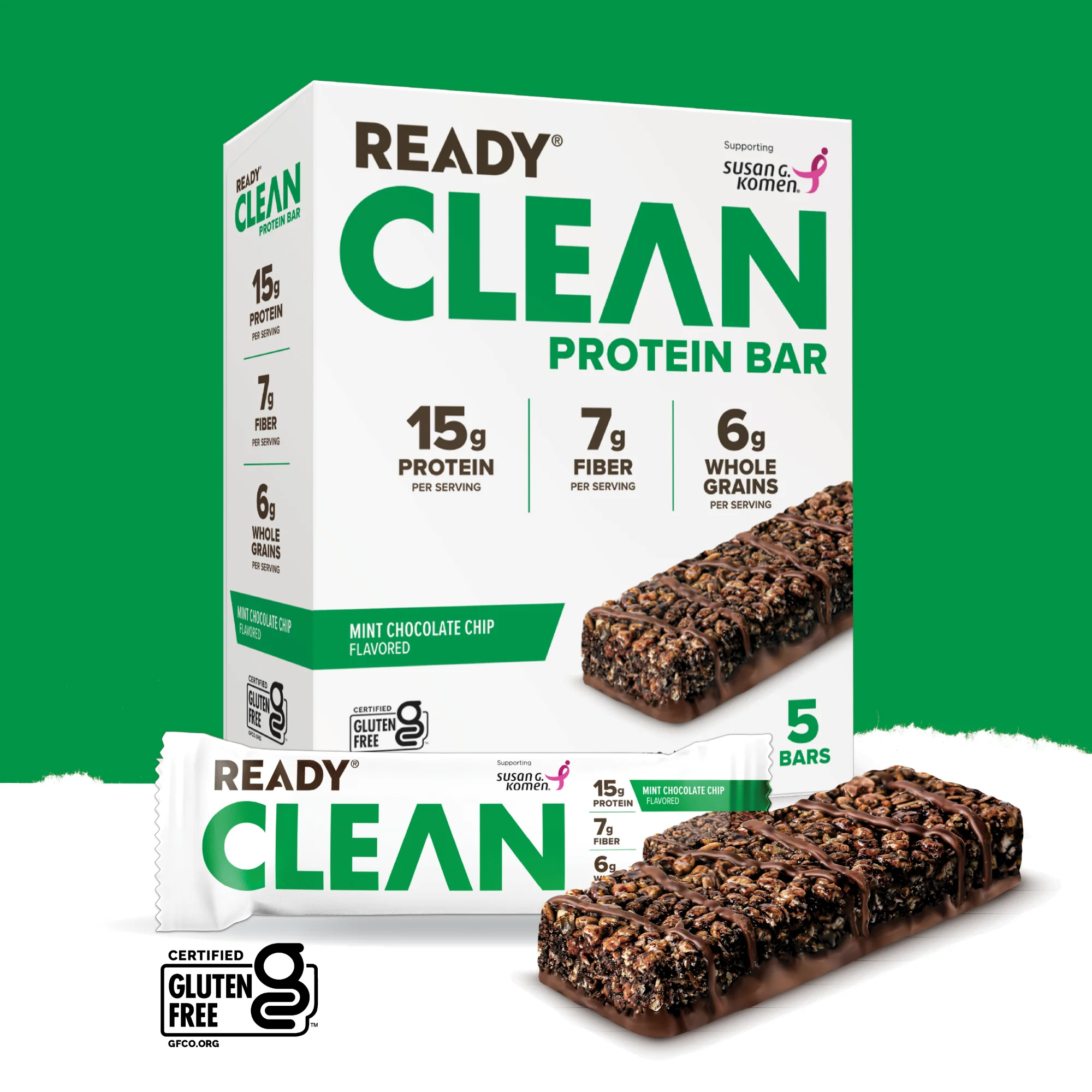 Ready® Protein Bar, Mint Chocolate Chip 5 Count Bars - Image 5