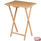 TV Tray Table Portable Lightweight Solid Rubberwood Space Saving Indoor Folding